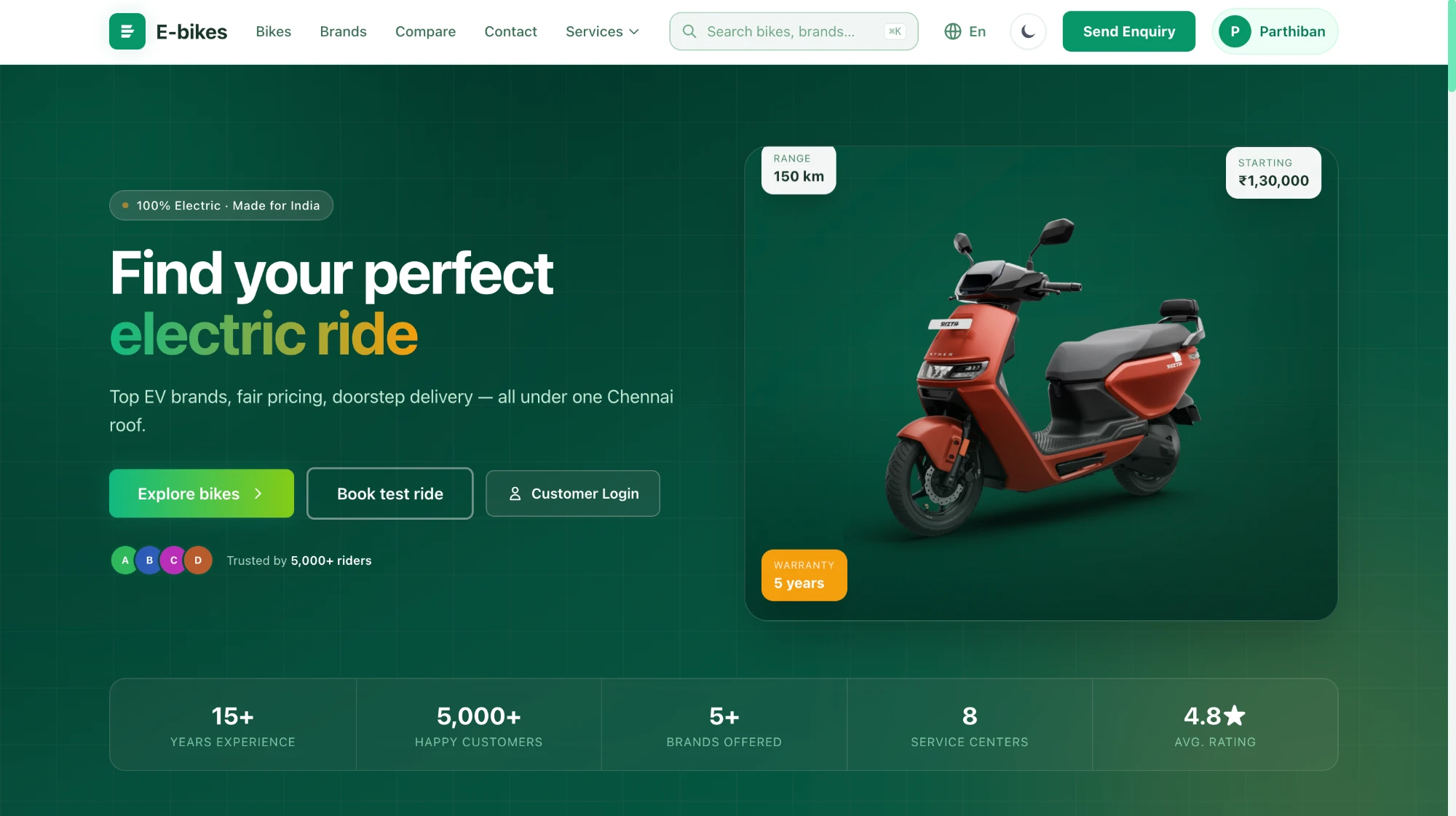 eBike interface